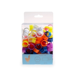 Chicken Leg Rings. 100 pack of Mixed Colour 16 mm Leg Rings